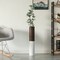 Modern White & Brown Decor Ribbed Accent - 31.5 Inches, Decorative Statement Piece for Living Room, Bedroom, or Office, Tall Floor Vase for Home Décor, Elegant Home Accent, White and Brown Floor Vase